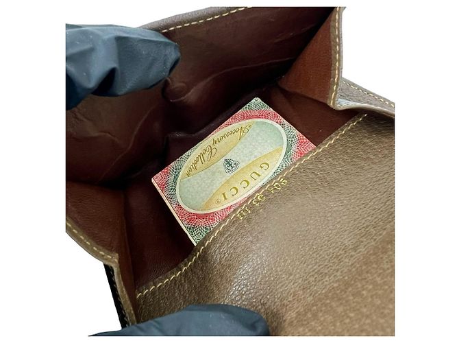 Gucci Vintage Sherry Line GG Pattern Leather Bi-fold Wallet - view 9