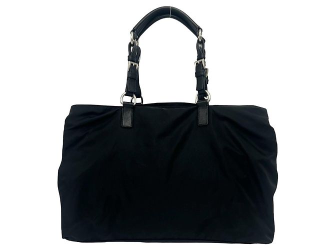 Prada Triangle Logo Hardware Tessuto Pocono Tote Bag - view 3