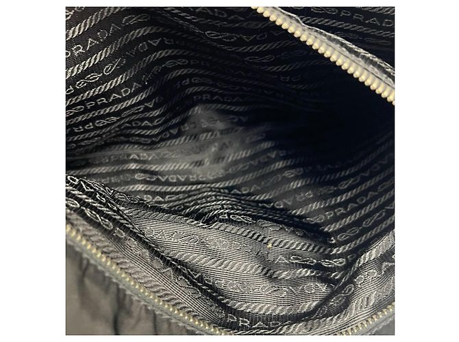 Prada Triangle Logo Hardware Tessuto Pocono Tote Bag - view 9