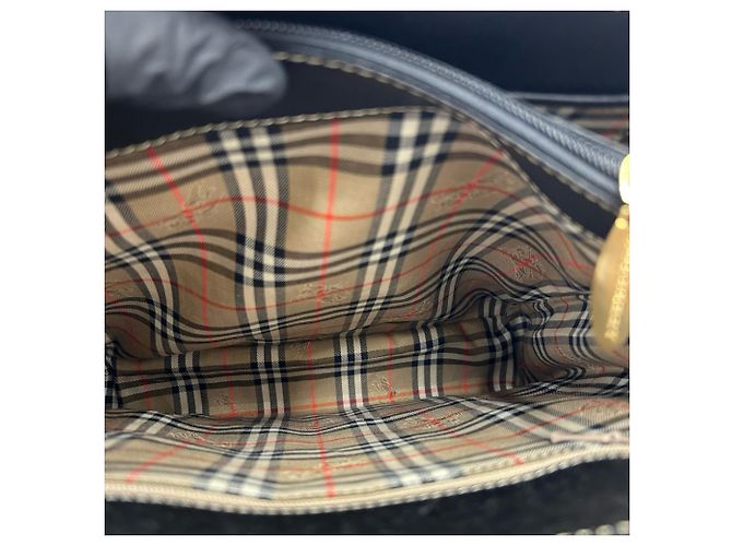 Burberry Nova Check Lederhandtasche mit Logo-Plakette - Ansicht 9