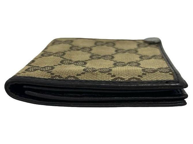 Tarjetero bi-fold de cuero y lona GG GUCCI - vista 6