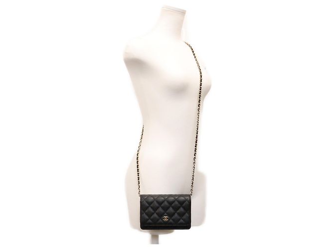 Borsa a tracolla Mini Chain Wallet in pelle caviar nera Chanel - vista 13