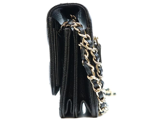Borsa a tracolla Mini Chain Wallet in pelle caviar nera Chanel - vista 2