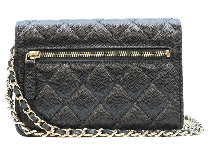 Borsa a tracolla Mini Chain Wallet in pelle caviar nera Chanel - vista 3