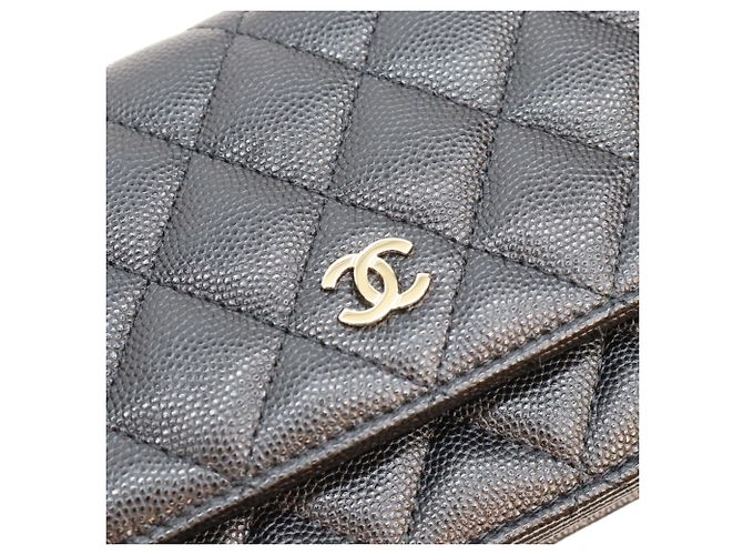 Borsa a tracolla Mini Chain Wallet in pelle caviar nera Chanel - vista 6
