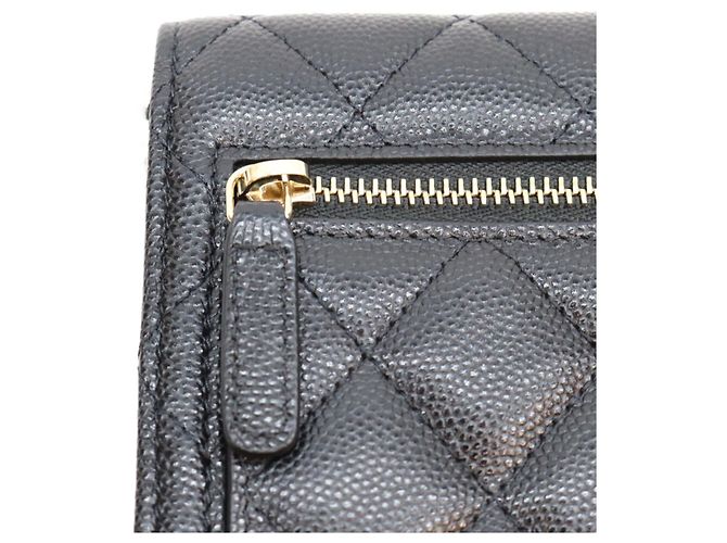 Borsa a tracolla Mini Chain Wallet in pelle caviar nera Chanel - vista 8