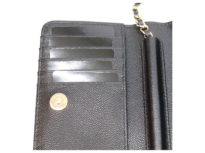 Borsa a tracolla Mini Chain Wallet in pelle caviar nera Chanel - vista 9