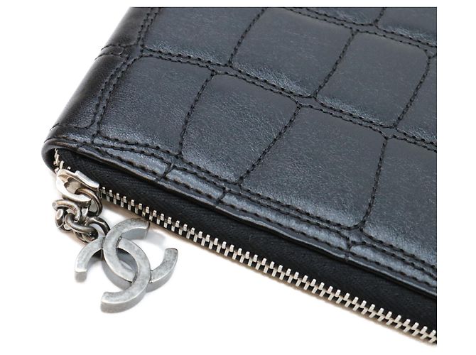 CHANEL Black Leather Notebook Cover Bookcase Pouch - view 5