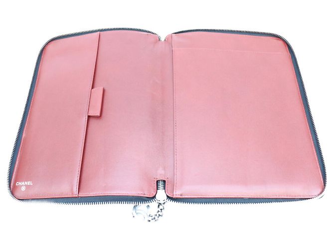 CHANEL Black Leather Notebook Cover Bookcase Pouch - view 7