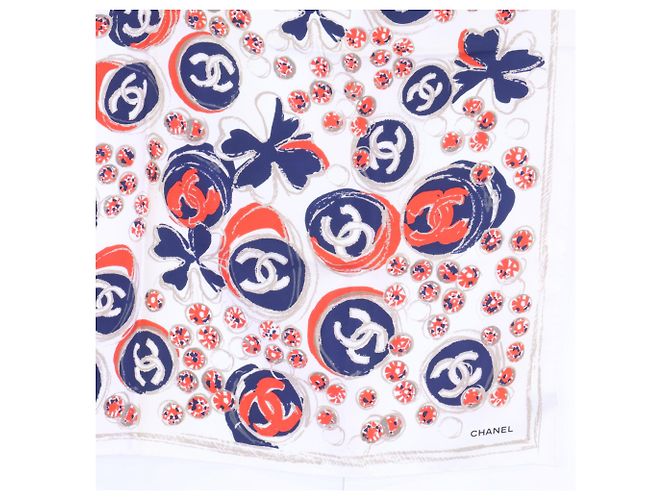 Foulard in seta Chanel 12P CC Coco Mark Clover - vista 5