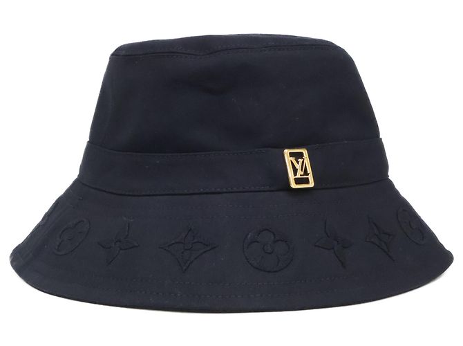 Louis Vuitton Bucket Hat aus schwarzer Baumwolle - Ansicht 2