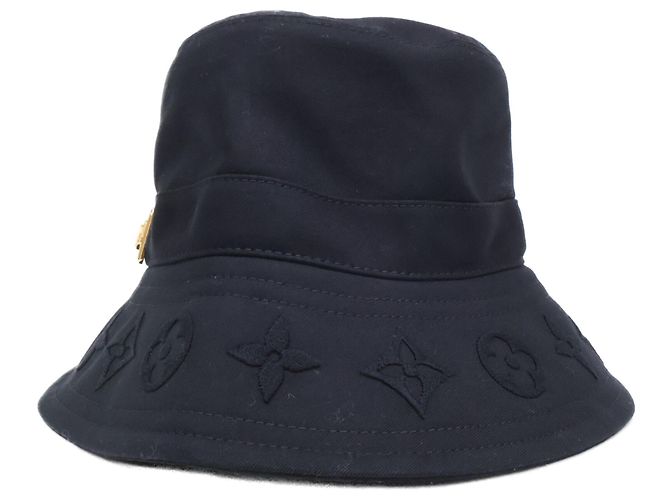Louis Vuitton Bucket Hat aus schwarzer Baumwolle - Ansicht 3