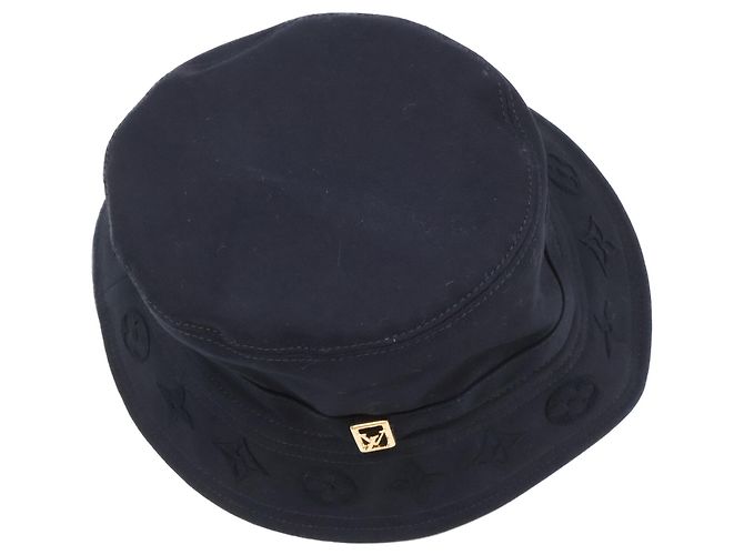 Louis Vuitton Bucket Hat aus schwarzer Baumwolle - Ansicht 6