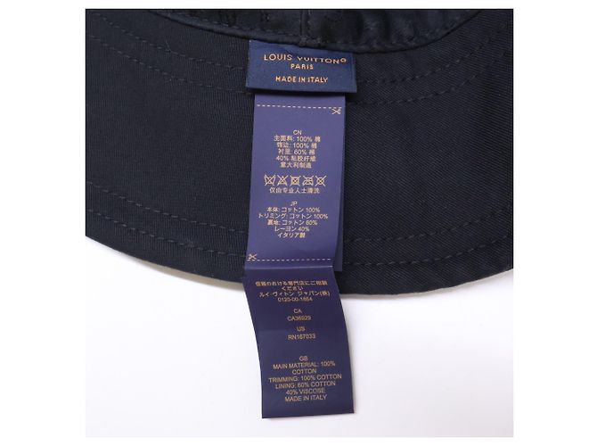 Louis Vuitton Bucket Hat aus schwarzer Baumwolle - Ansicht 7