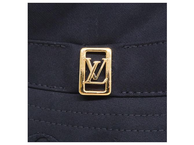 Louis Vuitton Bucket Hat aus schwarzer Baumwolle - Ansicht 9