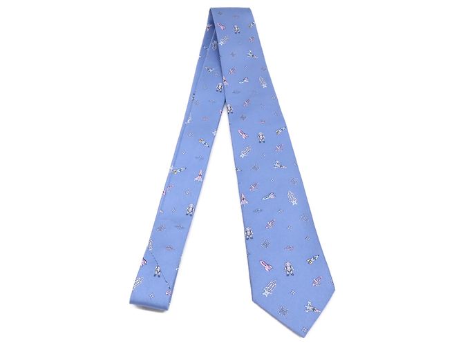 Cravate en soie bleu clair Louis Vuitton - vue 2