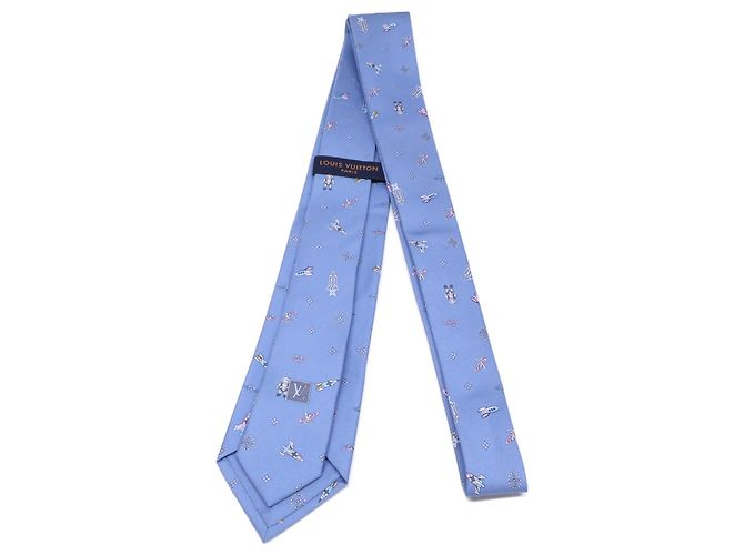 Cravate en soie bleu clair Louis Vuitton - vue 3