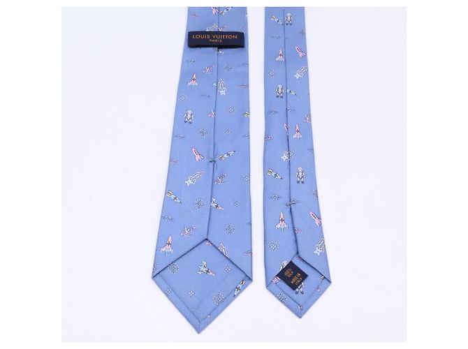 Cravate en soie bleu clair Louis Vuitton - vue 5