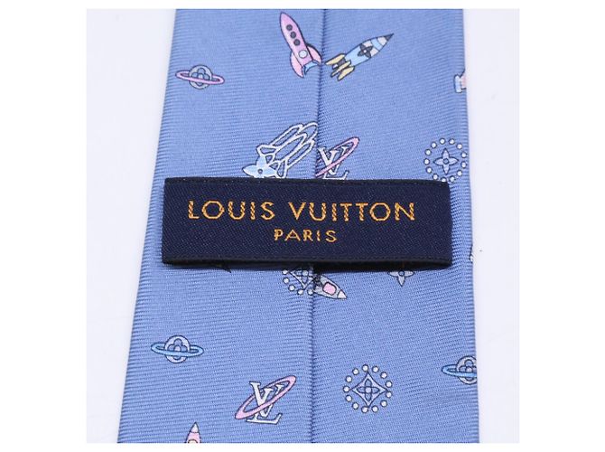 Cravate en soie bleu clair Louis Vuitton - vue 6