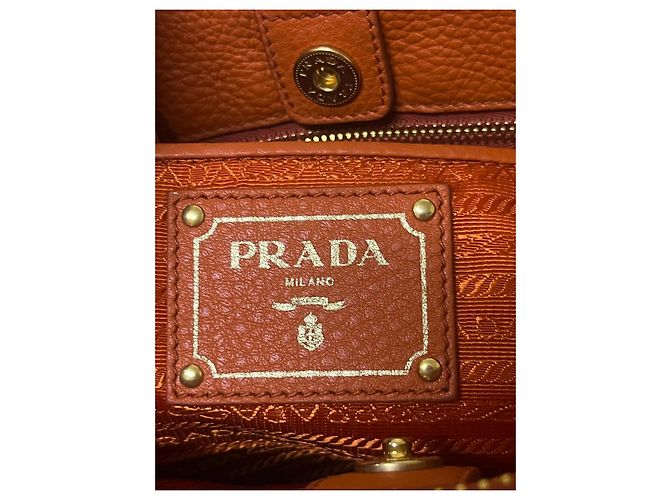 Sac à main Prada Vitello Daino Papaya - vue 11