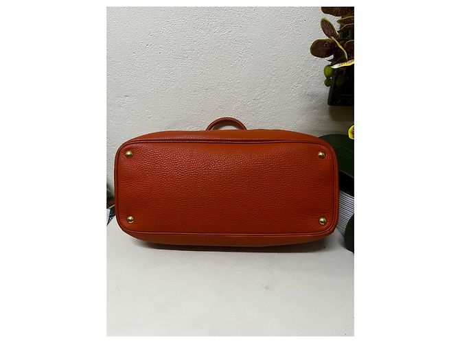 Sac à main Prada Vitello Daino Papaya - vue 3