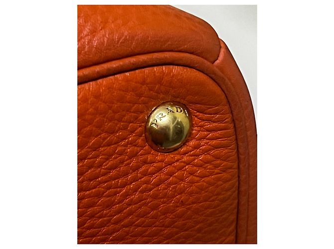 Sac à main Prada Vitello Daino Papaya - vue 4