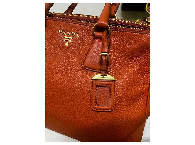 Sac à main Prada Vitello Daino Papaya - vue 5