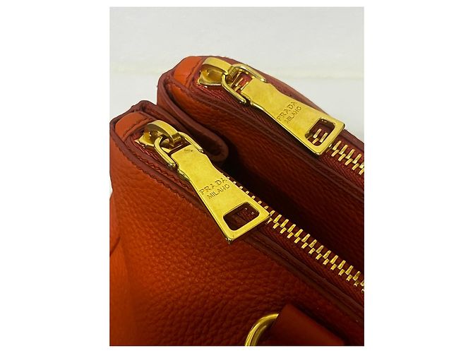 Sac à main Prada Vitello Daino Papaya - vue 6
