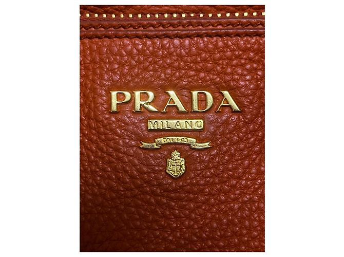 Sac à main Prada Vitello Daino Papaya - vue 7