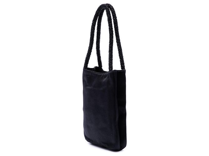 Gucci Mini-Handtasche aus schwarzem Satin mit Perlen - Ansicht 2