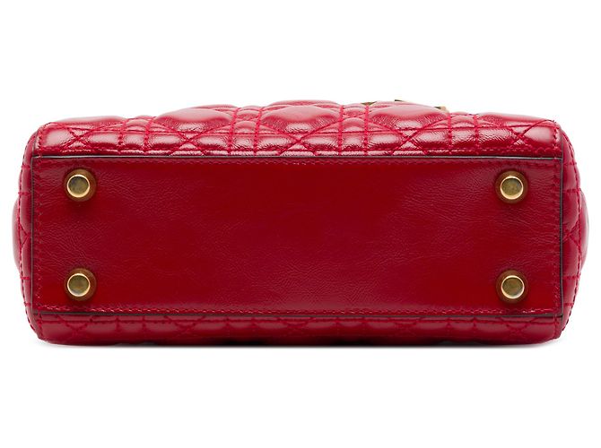 Dior Red Small Crinkled Patent Cannage My ABCDior Lady Dior - vista 3
