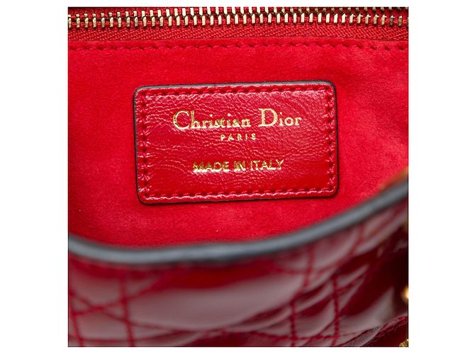 Dior Red Small Crinkled Patent Cannage My ABCDior Lady Dior - vista 5
