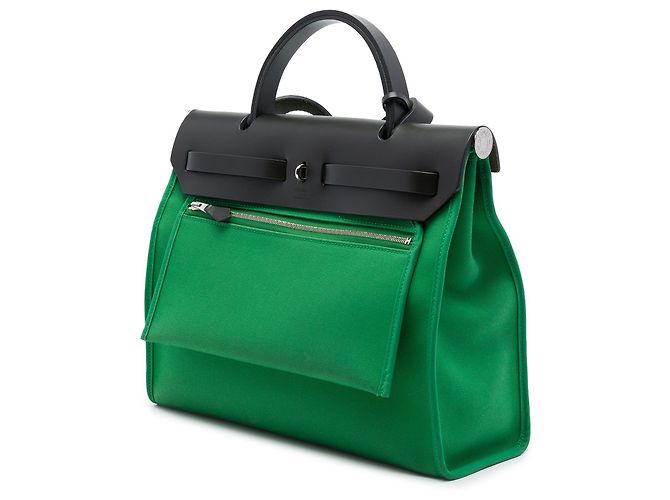 Hermès Green Toile Herbag Zip 31 - vista 2