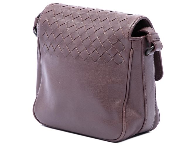 Bottega Veneta Mini Borsa a Tracolla con Patta in Nappa Intrecciato Viola - vista 2