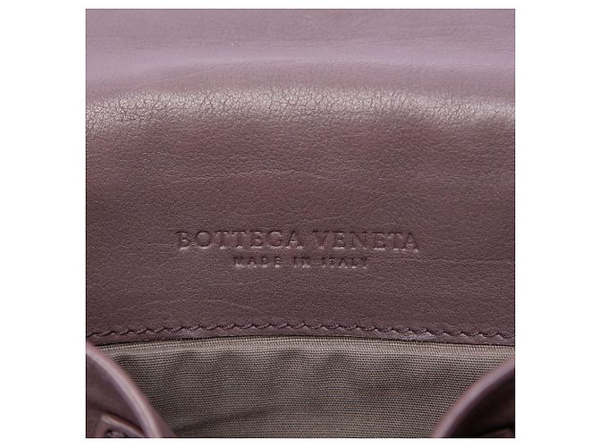 Bottega Veneta Mini Borsa a Tracolla con Patta in Nappa Intrecciato Viola - vista 5