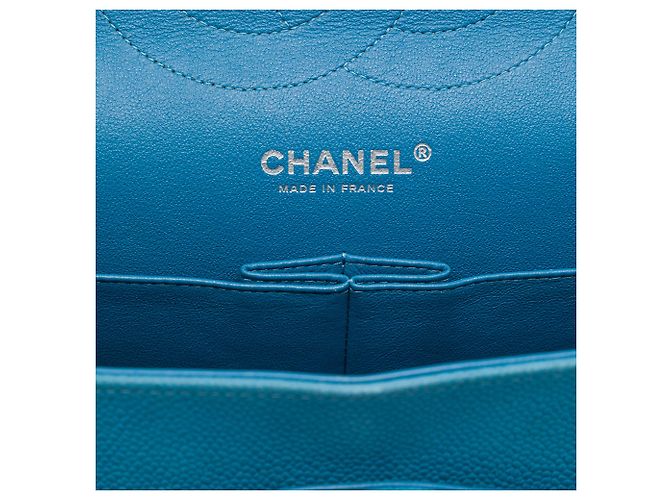 Chanel Blue Jumbo Classic Caviar Double Flap - vue 5