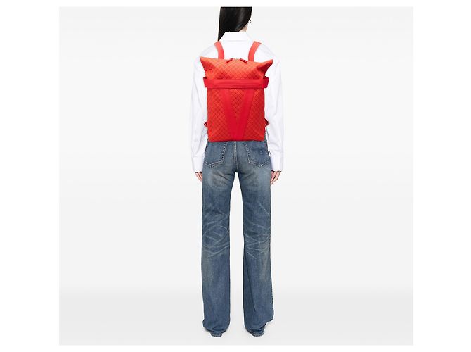 Bottega Veneta Red Rubber Intrecciato Buffer Backpack - view 6
