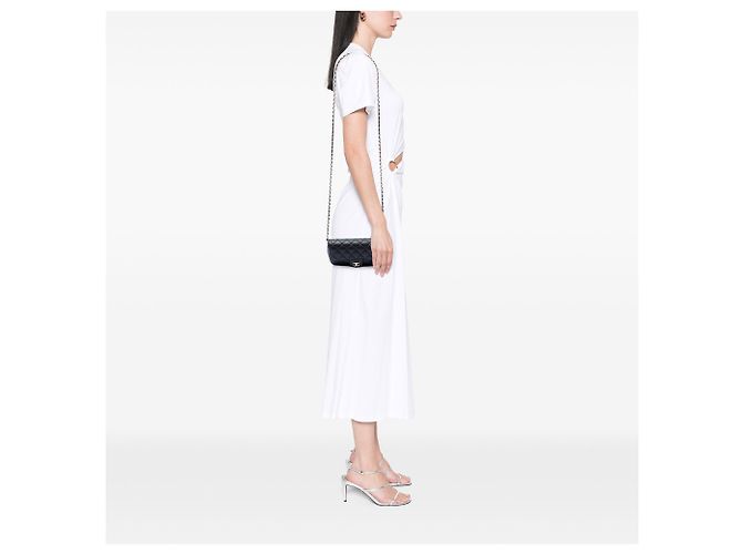 Estojo de óculos Chanel Black CC Quilted Caviar com corrente - vista 6
