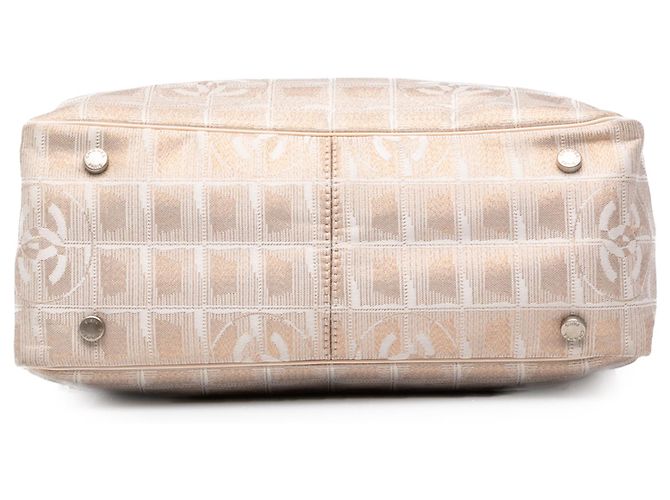Borsa tote Chanel Beige New Travel Line in nylon - vista 3