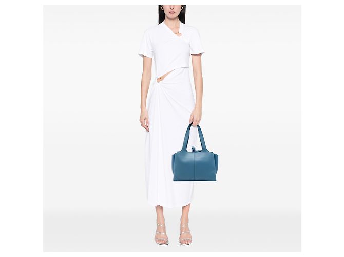 Céline Celine Bolso Tote Trifold Pequeño de Cuero Azul - vista 5