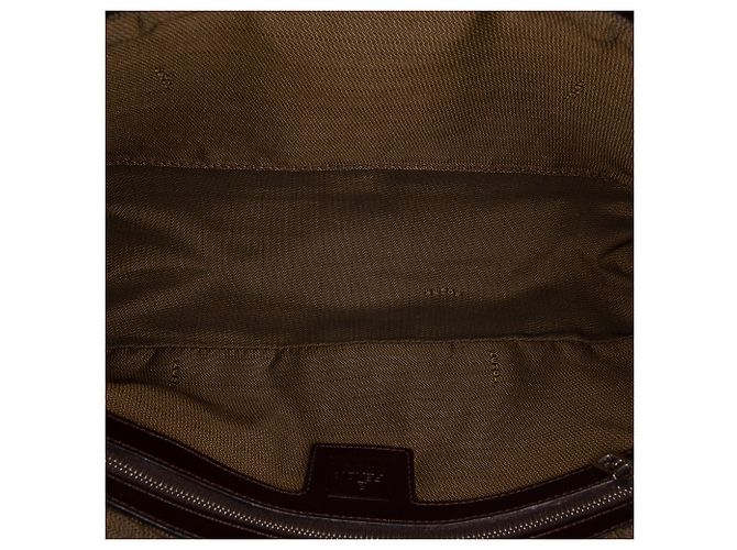 Borsa a tracolla Fendi Brown Zucca Canvas - vista 4