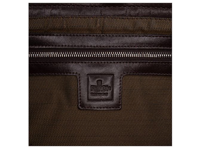 Borsa a tracolla Fendi Brown Zucca Canvas - vista 5