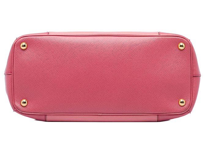 Prada Galleria Double Zip Bicolor Saffiano Lux Handtasche Rosa Medium - Ansicht 3