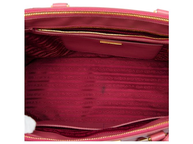 Prada Galleria Double Zip Bicolor Saffiano Lux Handtasche Rosa Medium - Ansicht 4