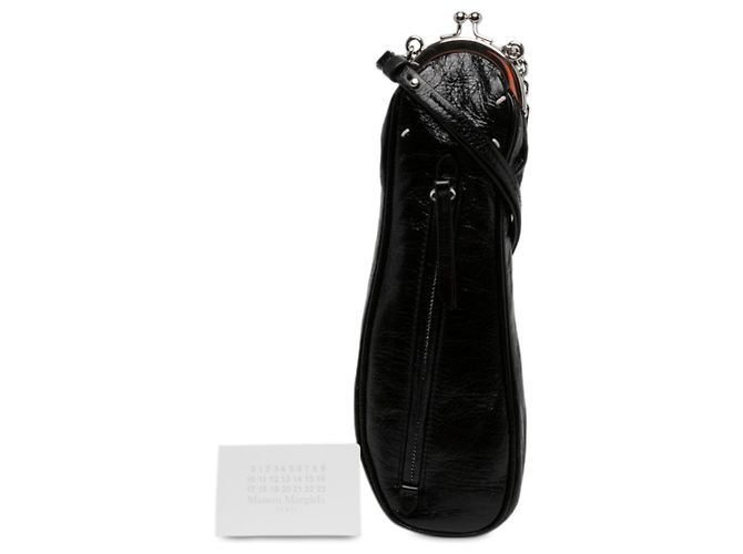 Maison Martin Margiela Maison Margiela Borsa a Tracolla Tabi in Pelle di Vitello Grana Grossa Nera - vista 7