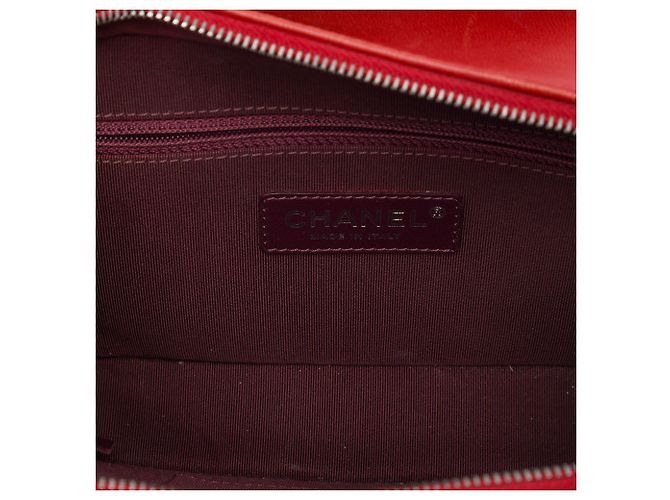 Chanel Coco Boy Camera Bag Klein, gestepptes Lammleder, Rot - Ansicht 4