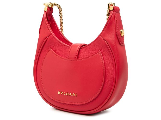 Bulgari Borsa Bvlgari Red Small Leather Serpenti Ellipse Satchel - vista 2