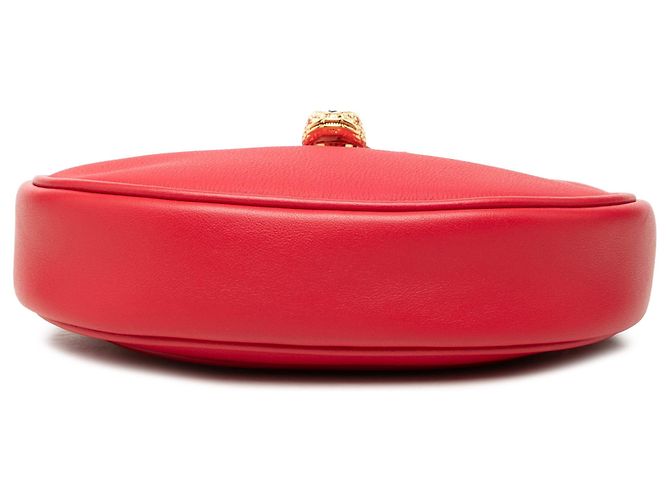 Bulgari Borsa Bvlgari Red Small Leather Serpenti Ellipse Satchel - vista 3