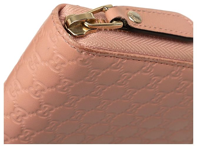 Gucci Pink Microguccissima Zip Around Long Wallet - view 6