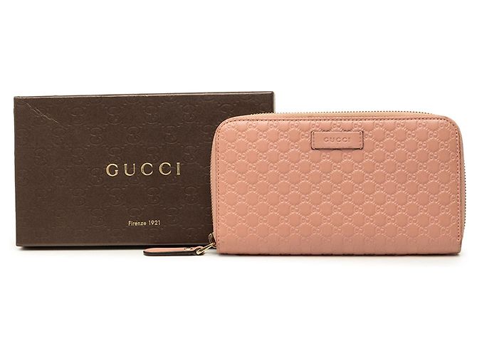 Gucci Pink Microguccissima Zip Around Long Wallet - view 9